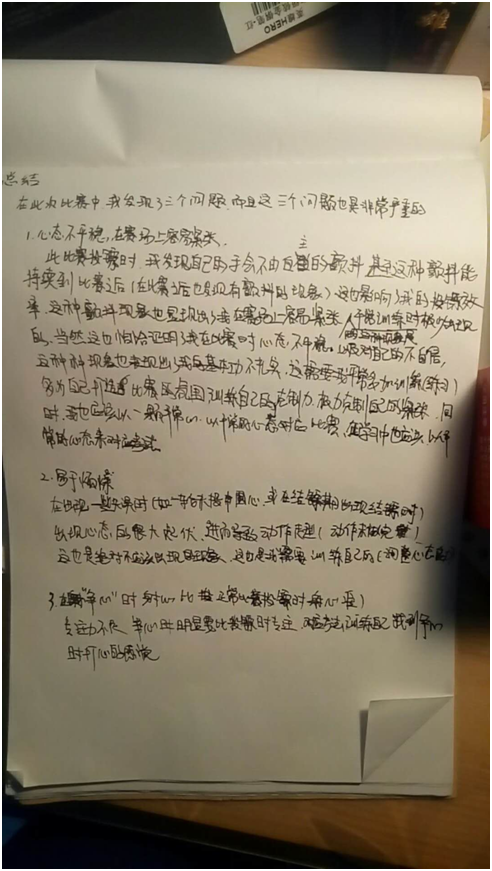 比賽后總結(jié)，洞悉成敗，砥礪前行，為未來再出發(fā)蓄力備戰(zhàn)
